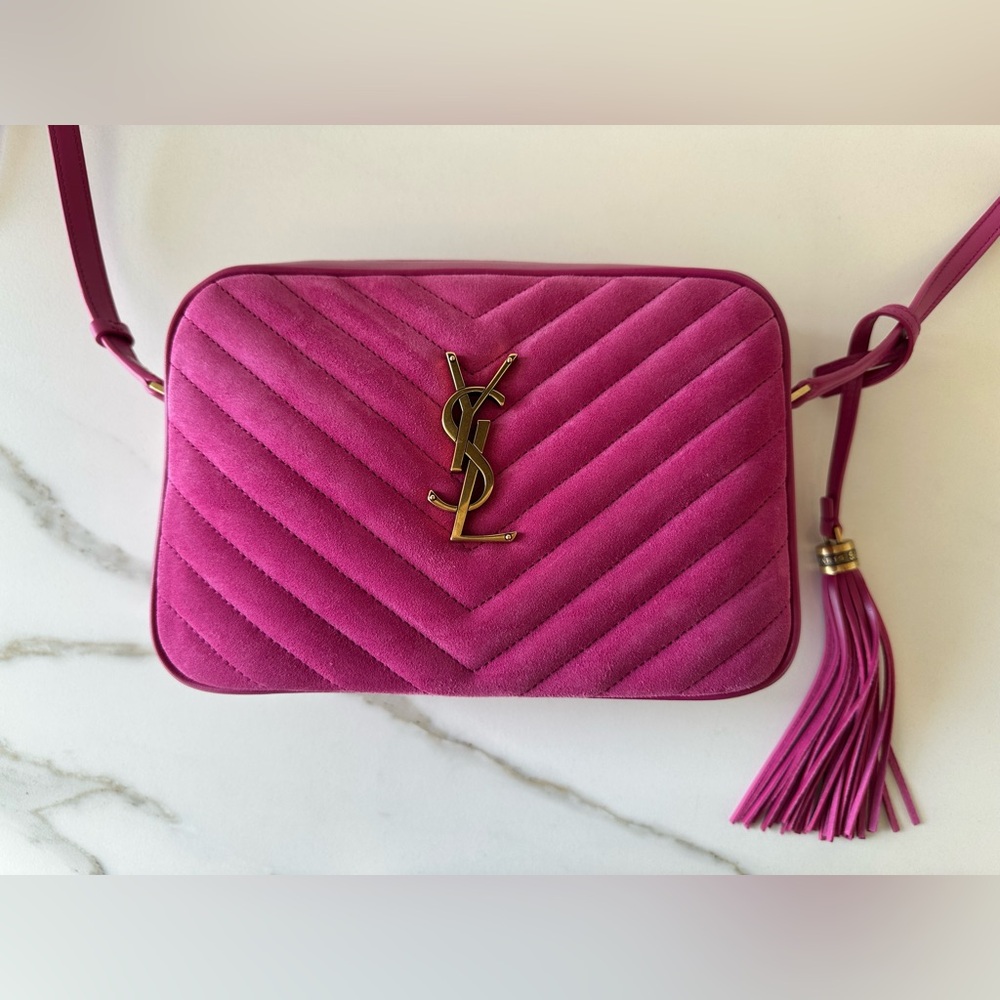Yves Saint Laurent Lou Camera Bag in Pink Suede/Leather, EUC - Picture 4 of 15
